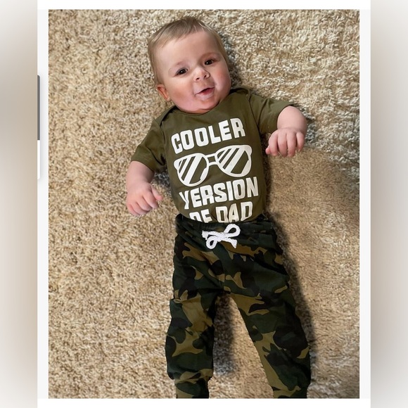 Baby Boy Letter Print Romper Long Pants Set with Hat 3-6 Months - Picture 3 of 6